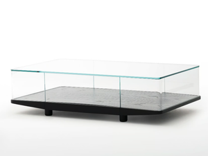 COLLECTOR - Rectangular crystal coffee table with storage space _ Glas Italia